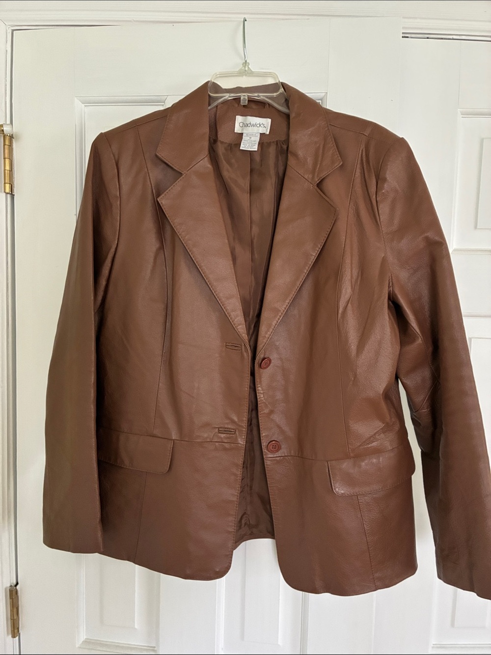 Vintage Chadwicks Brown Leather Blazer Jacket - Picture 8 of 8
